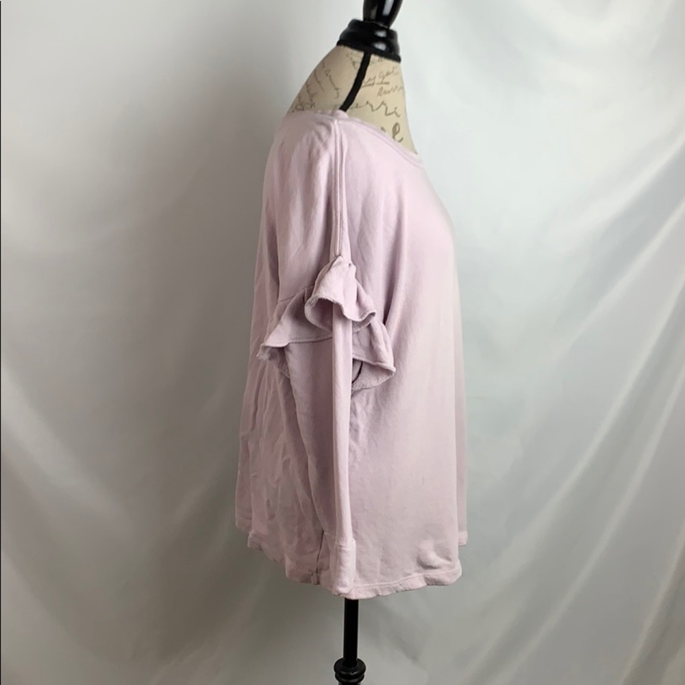 Current/Elliot Ruffle Sweatshirt Lilac - Picture 5 of 9